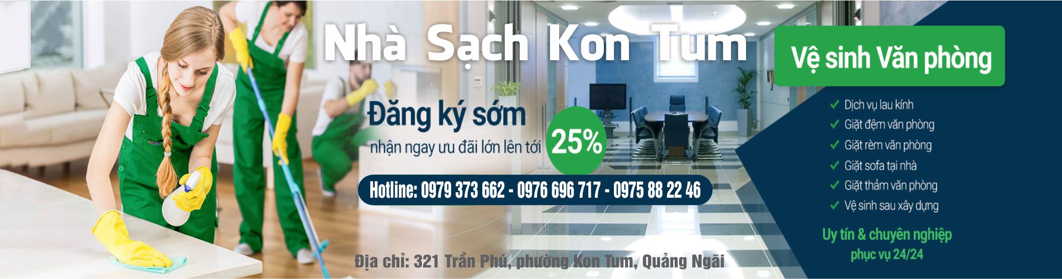 Dọn vệ sinh văn phòng làm việc ở kon tum